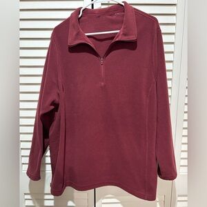 Burgundy Long Sleeve Fleece Top